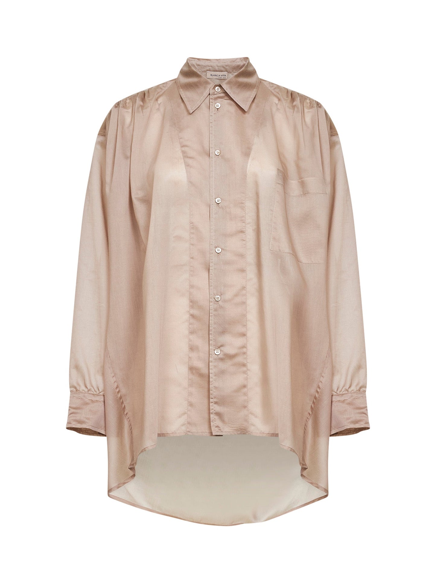 Oversized Shirt Beige Lyocell Blend
