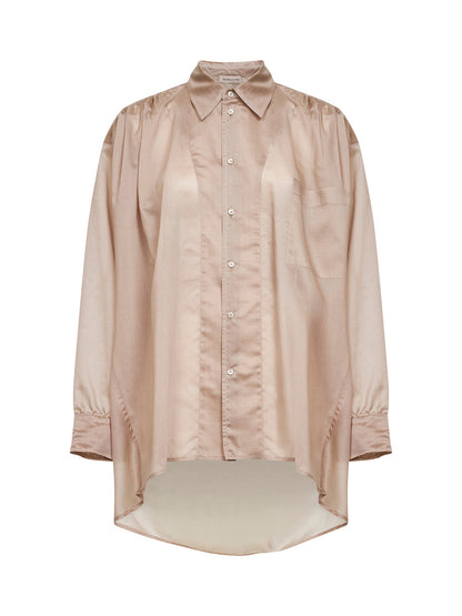 Oversized Shirt Beige Lyocell Blend