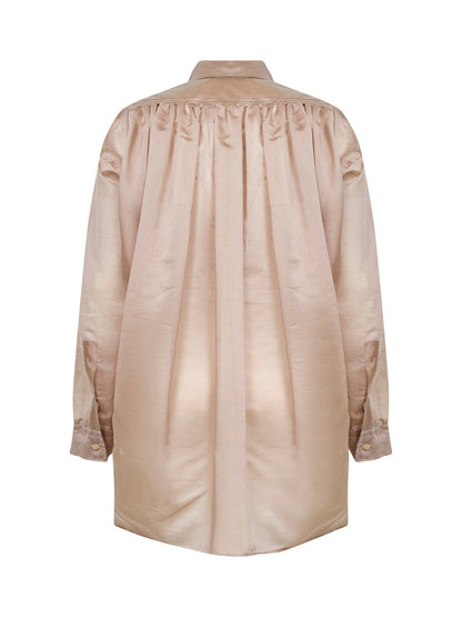 Oversized Shirt Beige Lyocell Blend