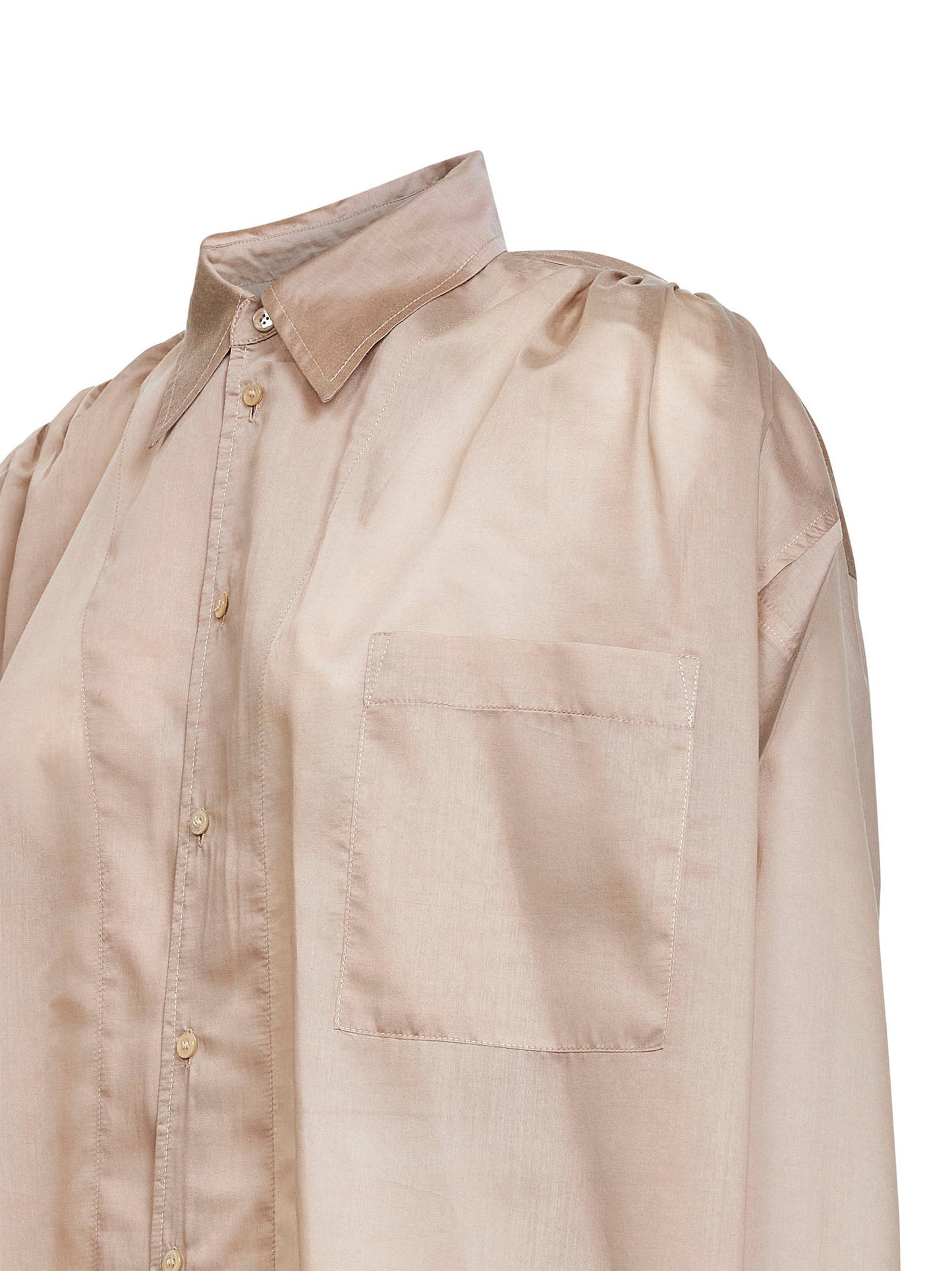 Oversized Shirt Beige Lyocell Blend