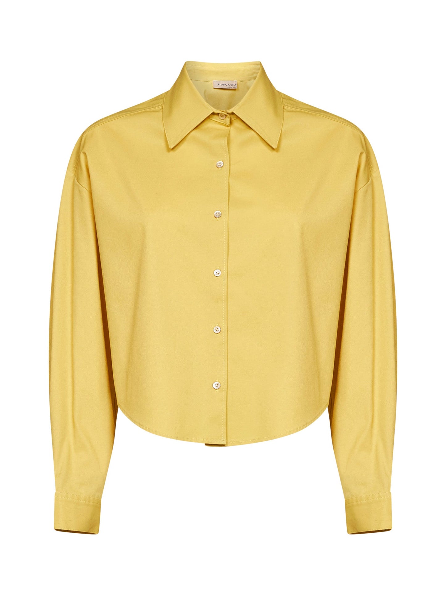 Cropped Shirt Celta Oil Yellow Poplin