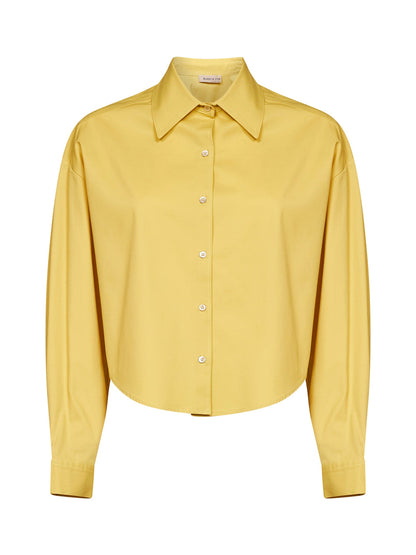 Cropped Shirt Celta Oil Yellow Poplin
