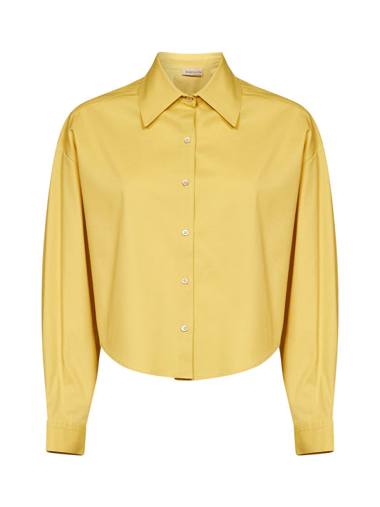 Cropped Shirt Celta Oil Yellow Poplin