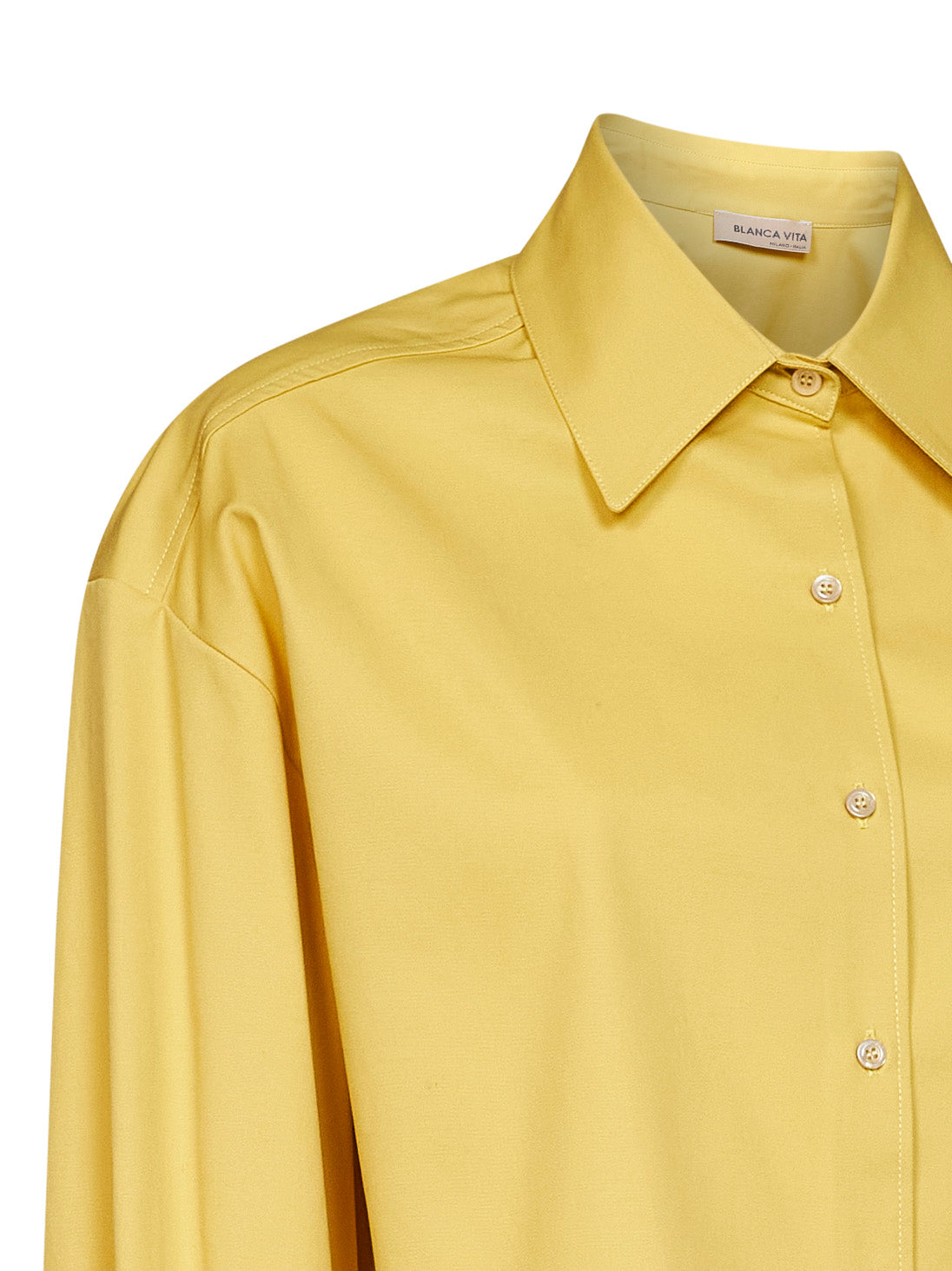 Cropped Shirt Celta Oil Yellow Poplin