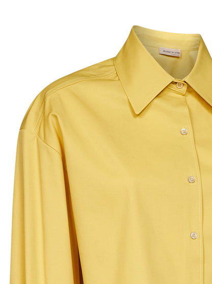 Cropped Shirt Celta Oil Yellow Poplin