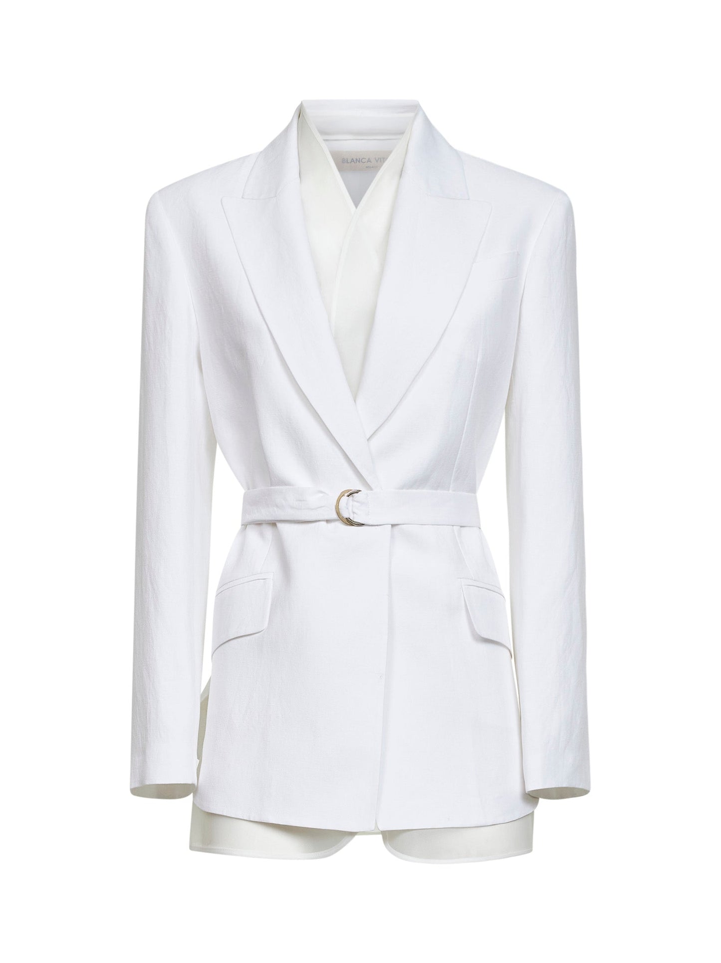 Belted Blazer Goody White Viscose/Linen