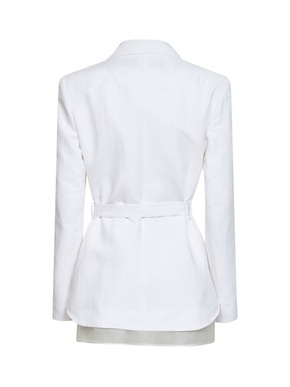 Belted Blazer Goody White Viscose/Linen