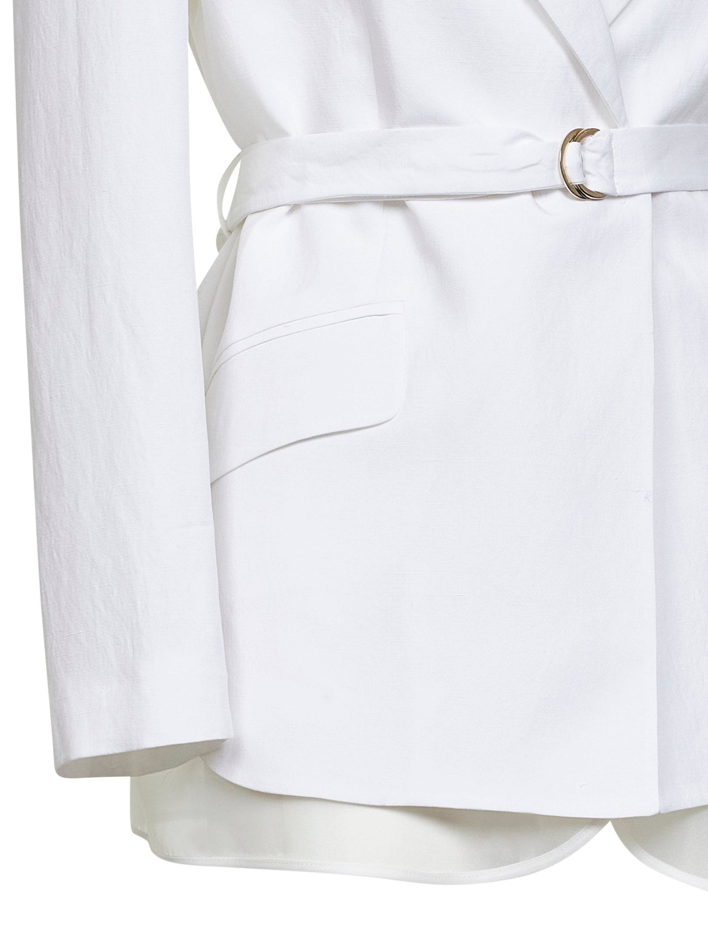 Belted Blazer Goody White Viscose/Linen