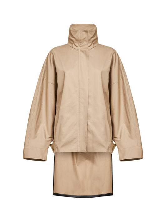 Bomber Jacket Beige Cotton