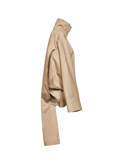 Bomber Jacket Beige Cotton