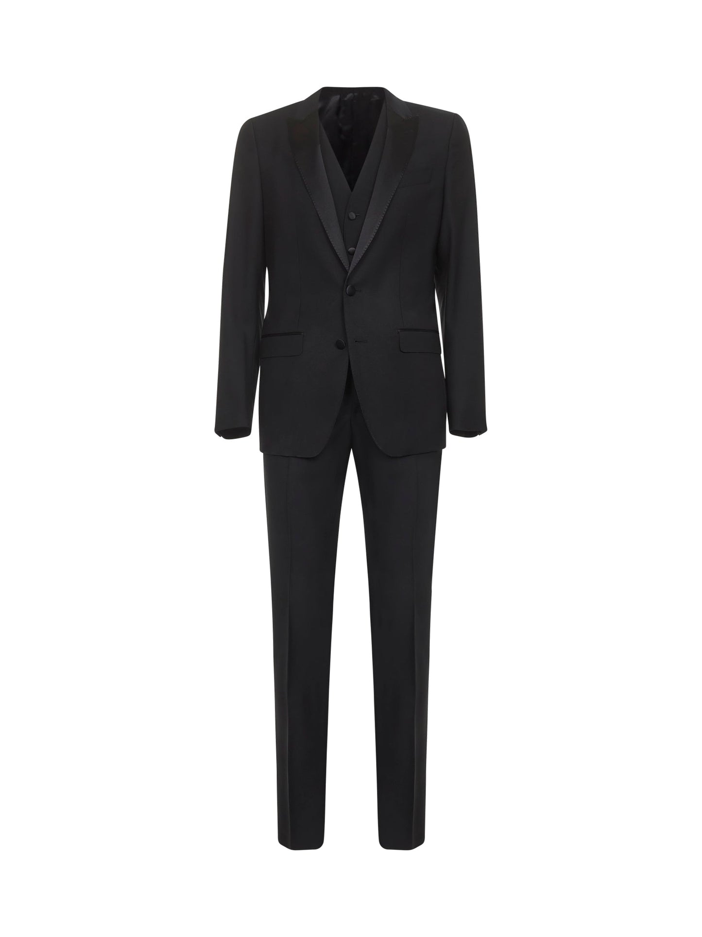 Tuxedo Suit Martini Black Wool-Silk