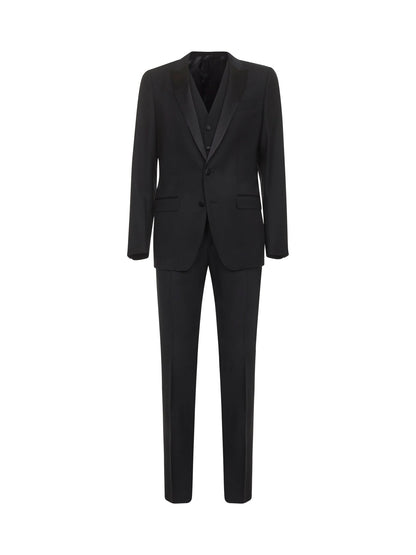 Tuxedo Suit Martini Black Wool-Silk