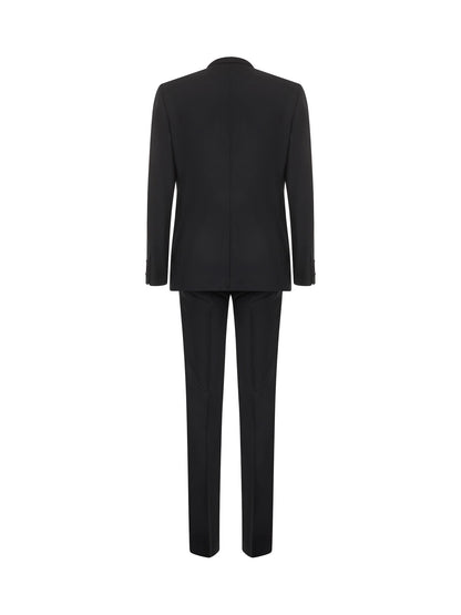 Tuxedo Suit Martini Black Wool-Silk