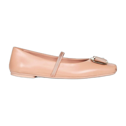 New Vara Plate Ballet Flats in Nude Nappa Leather