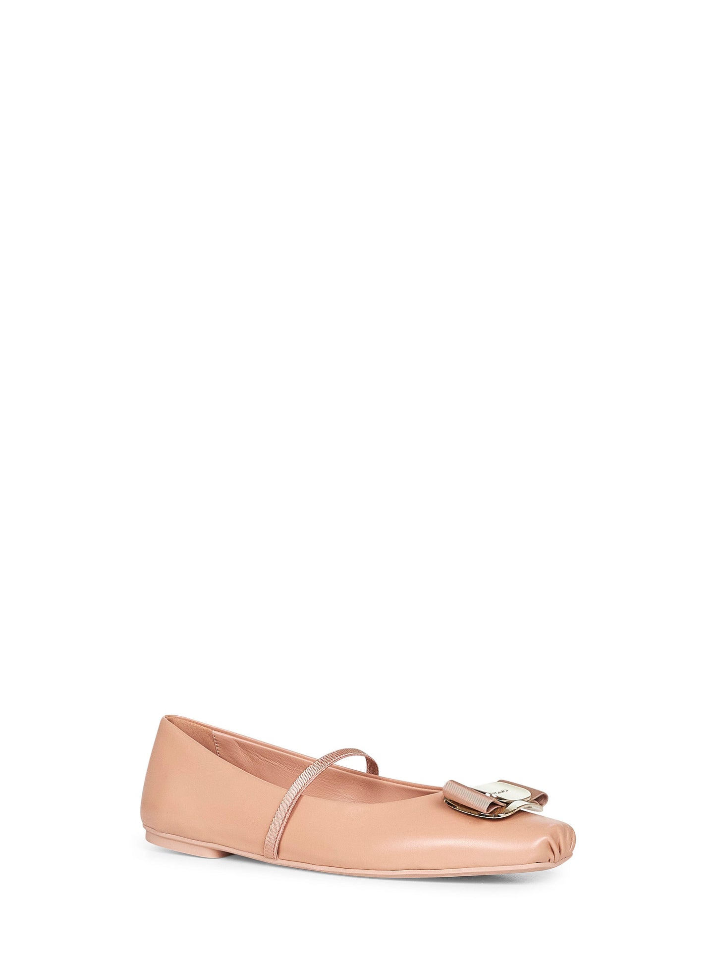 New Vara Plate Ballet Flats in Nude Nappa Leather