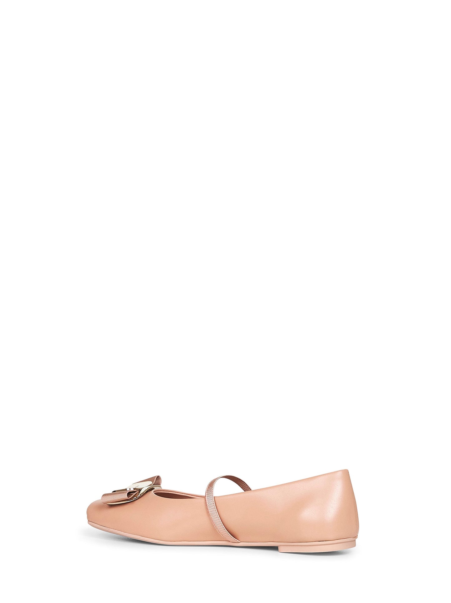 New Vara Plate Ballet Flats in Nude Nappa Leather