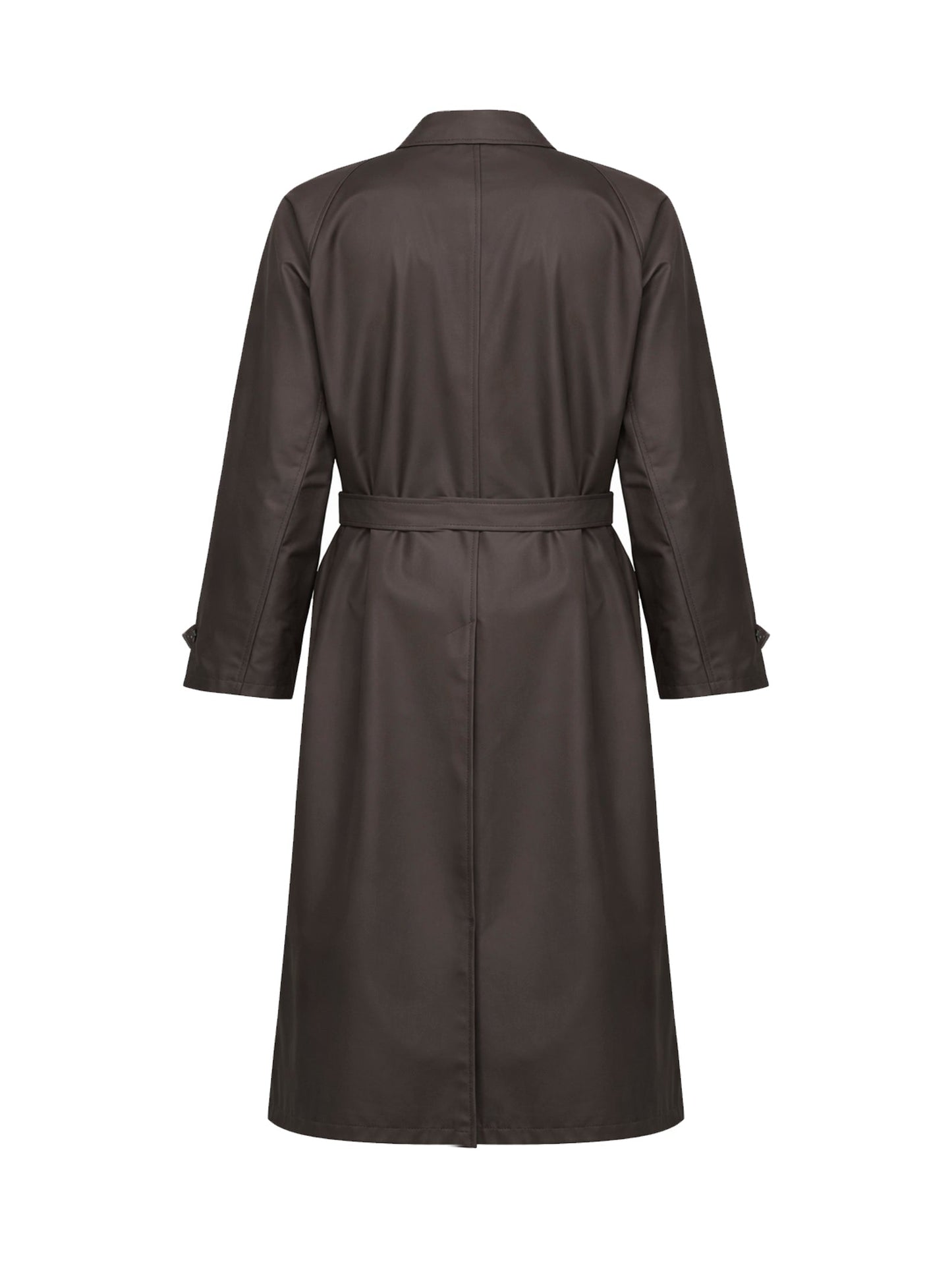 Trench Coat Silk-Blend Twill Brown