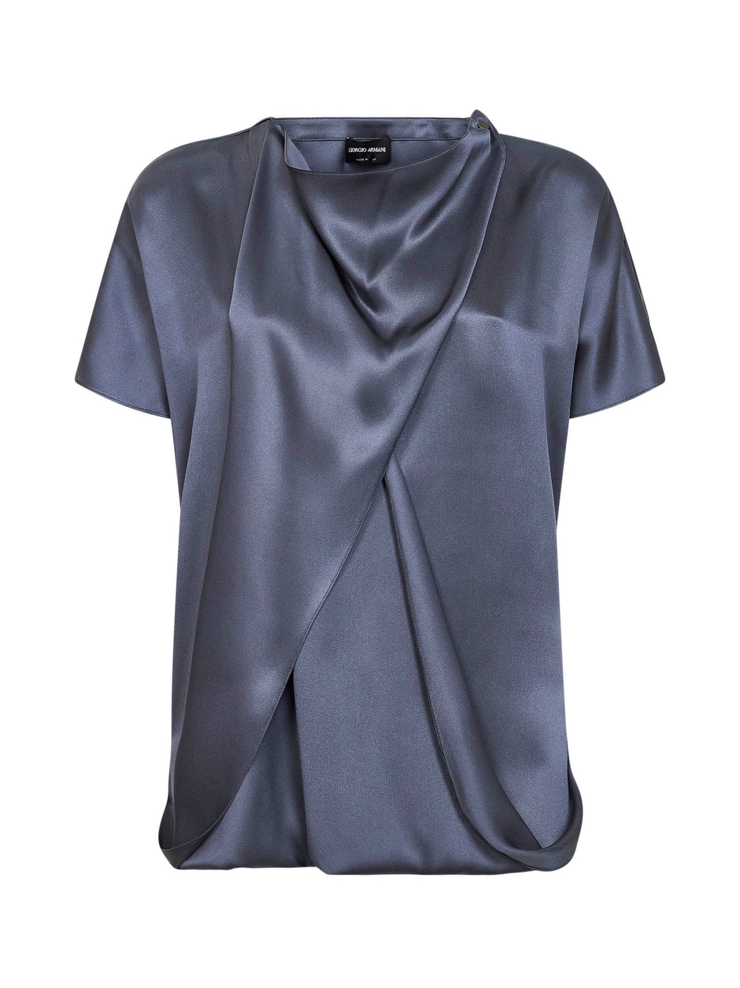 Silk Satin Blouse Light Blue