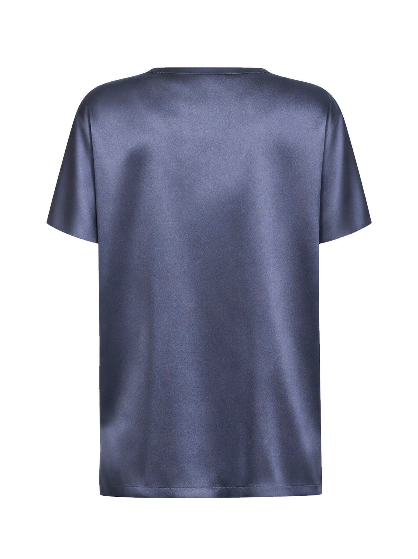 Silk Satin Blouse Light Blue