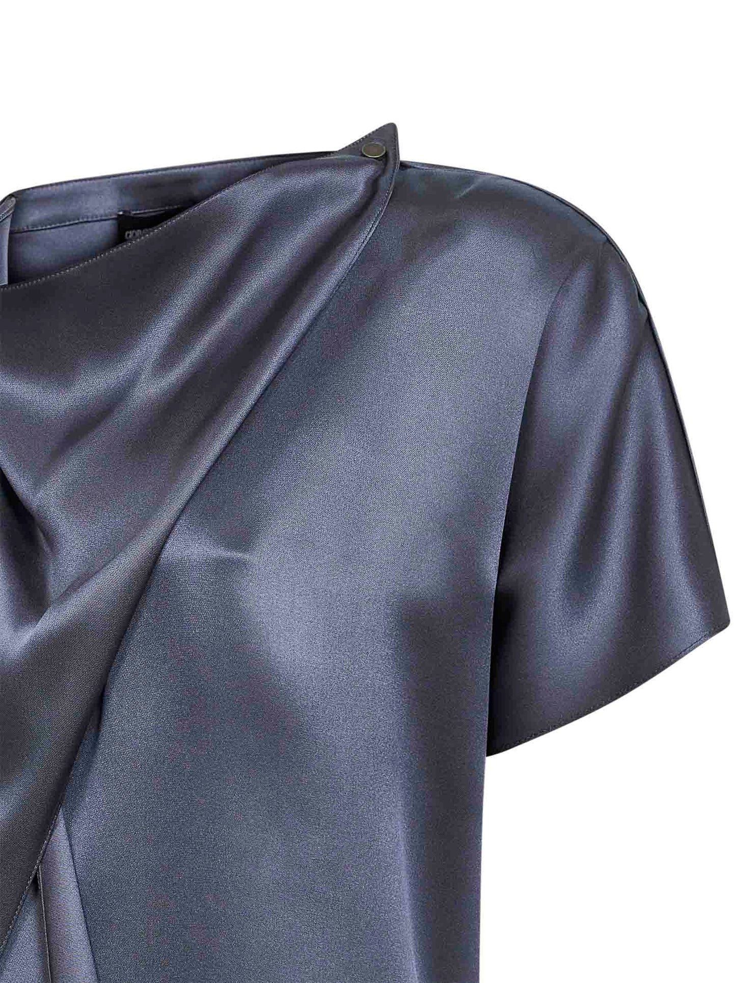 Silk Satin Blouse Light Blue