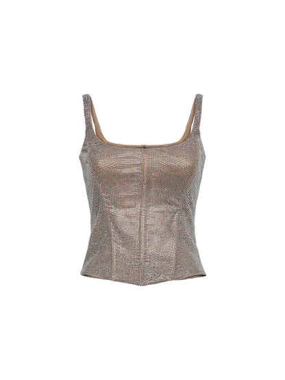 Silver Crystal Bustier Top