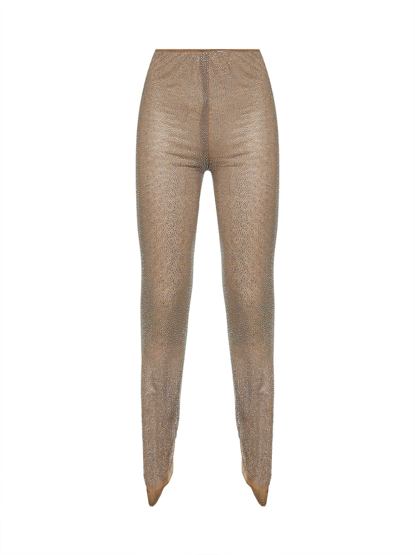 Leggings Crystal-Embellished Beige