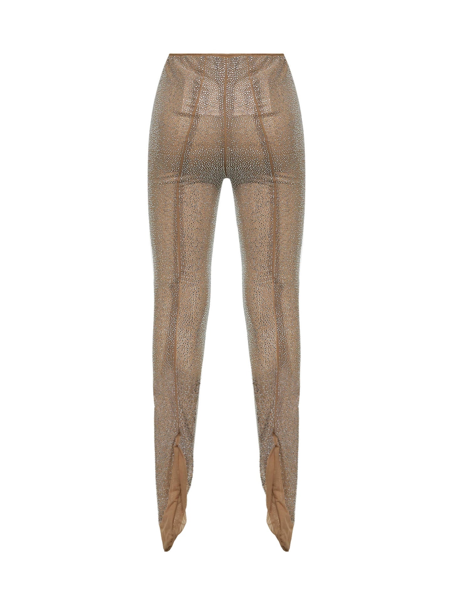 Leggings Crystal-Embellished Beige