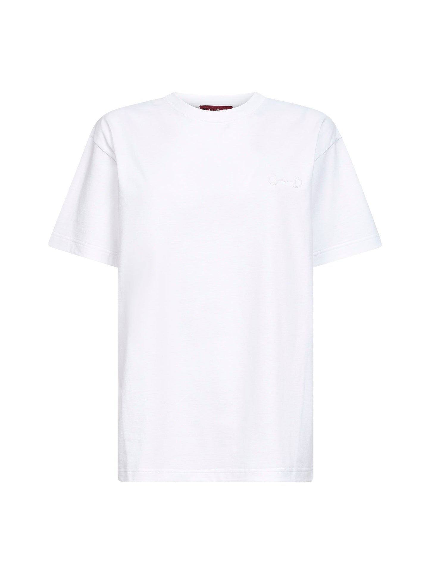 White Cotton Jersey Embroidered T-Shirt