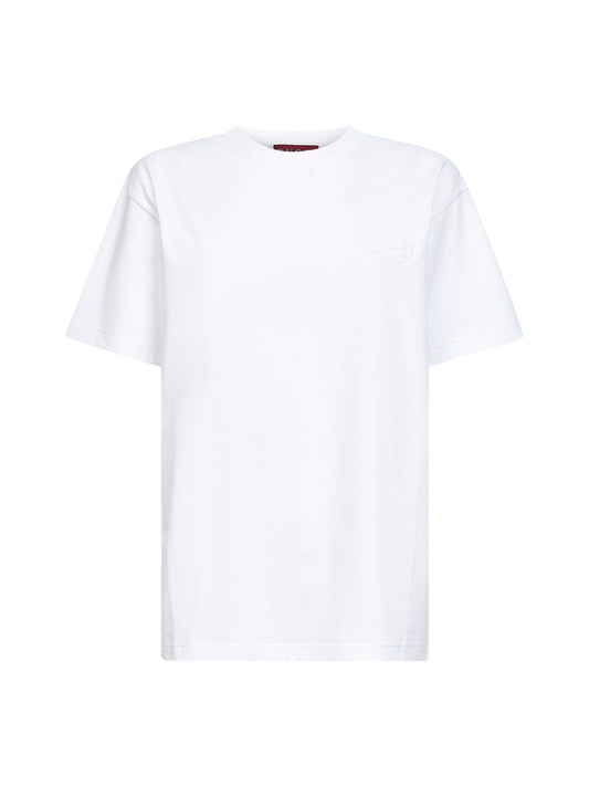 White Cotton Jersey Embroidered T-Shirt