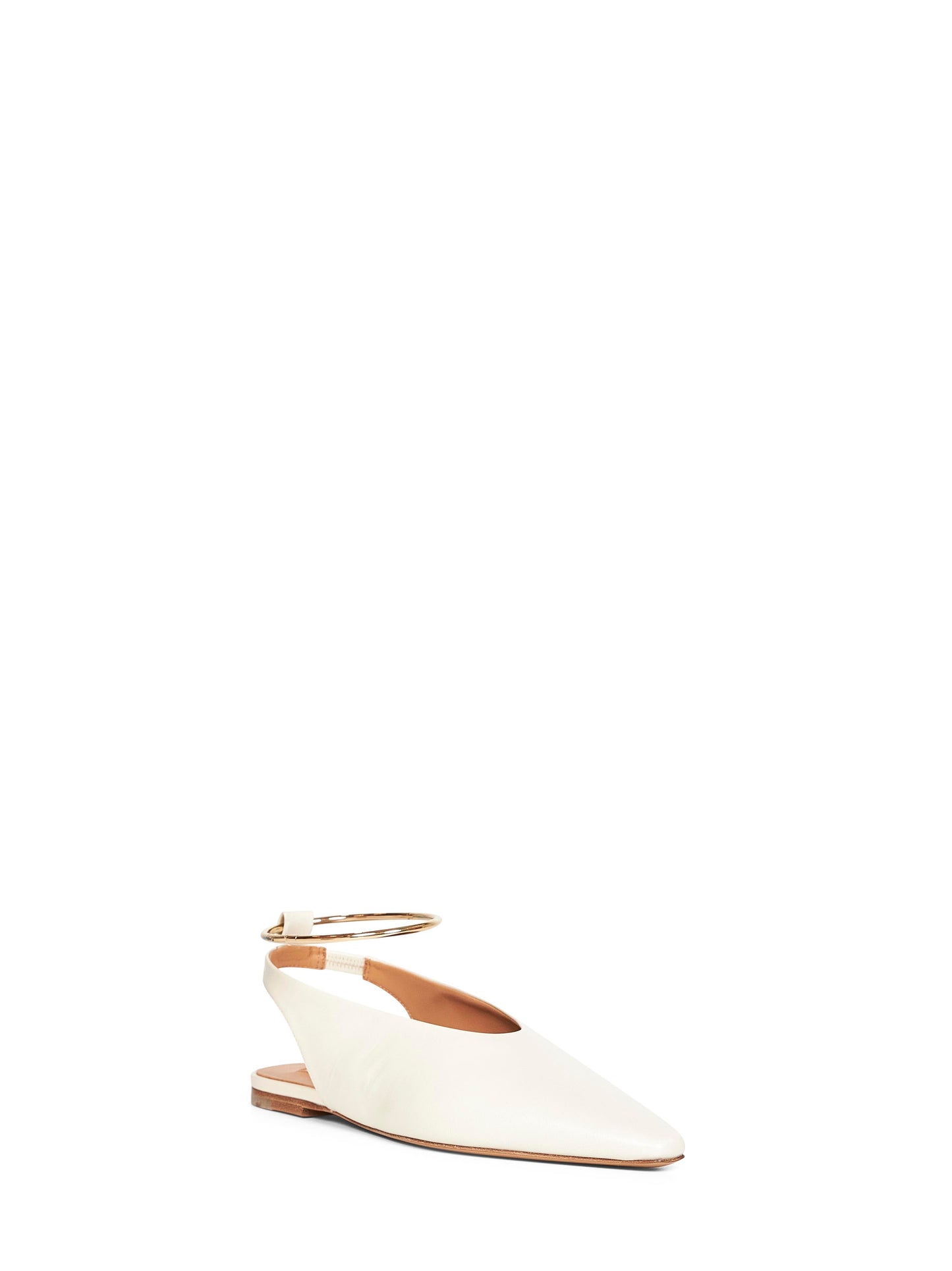 Bone Pointed Toe Slingback Ballet Flats