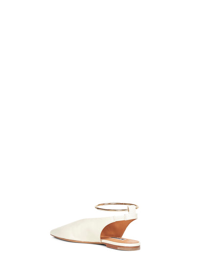 Bone Pointed Toe Slingback Ballet Flats