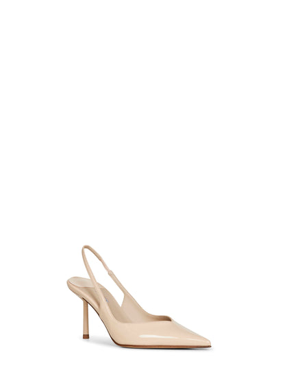 Giza Beige Vinyl Slingback Pumps