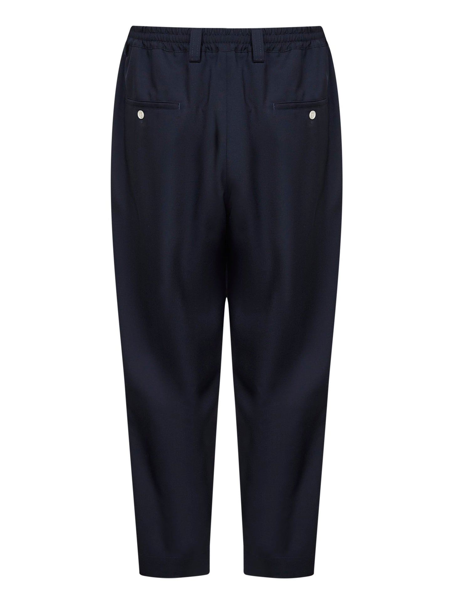 Blue Tropical Wool Cropped Trousers