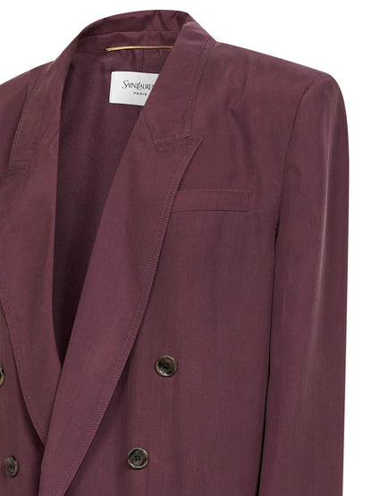 Blazer in Bordeaux Silk