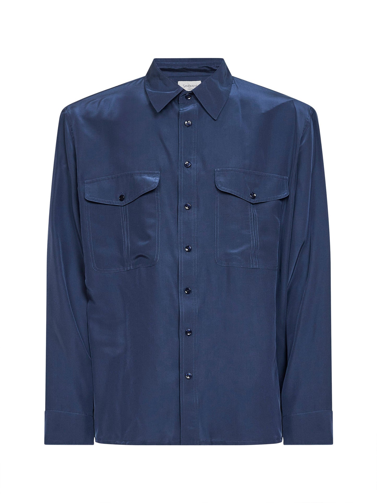 Shirt Blue Viscose-Silk