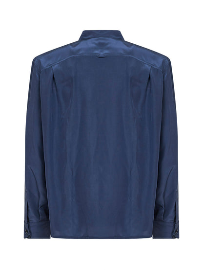 Shirt Blue Viscose-Silk