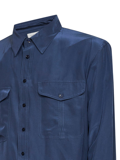 Shirt Blue Viscose-Silk