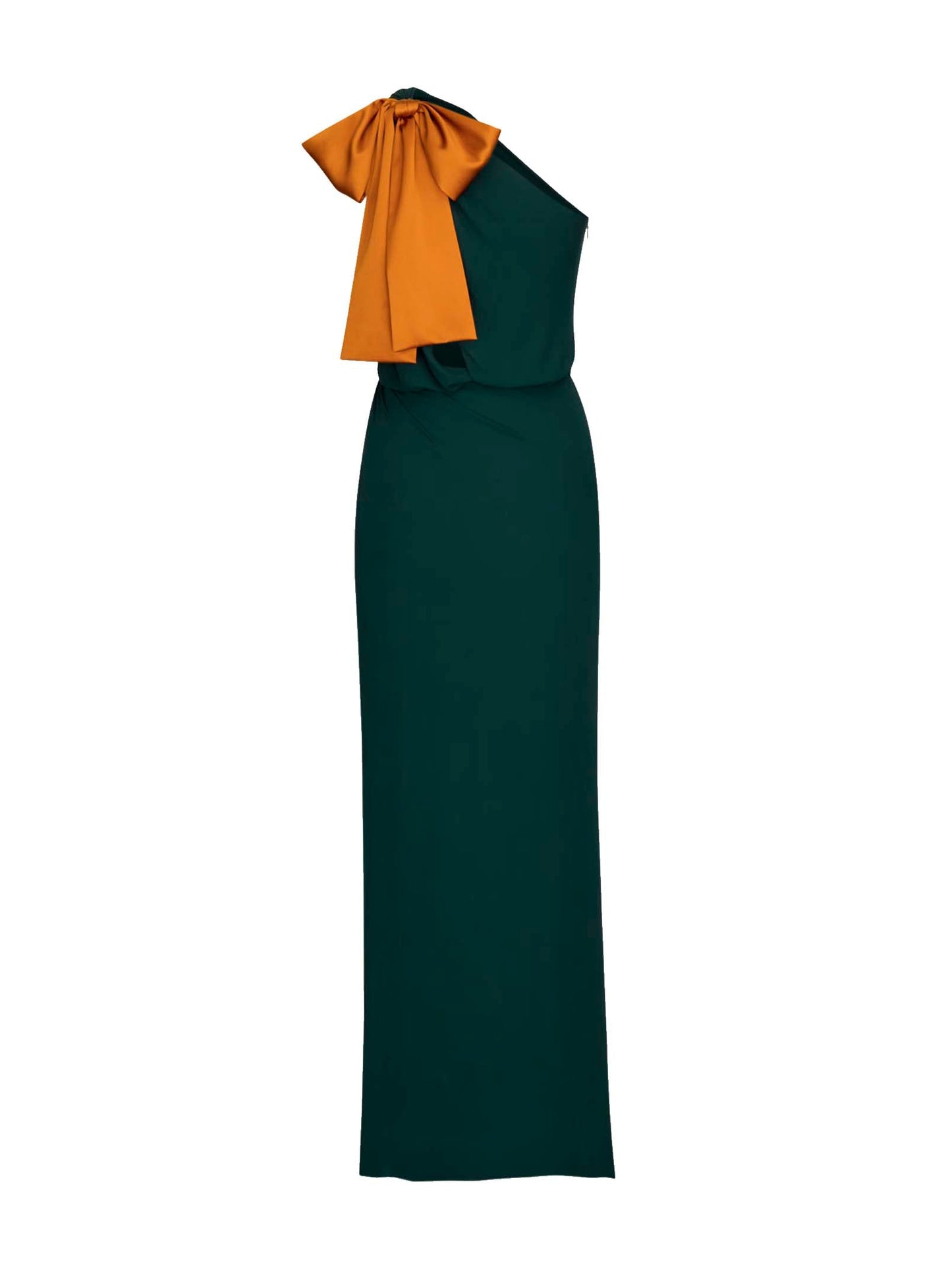 Emerald Silk Crepe Muslin Maxi Dress