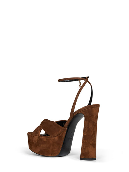 Platform Sandals Franciane Dark Havana Suede