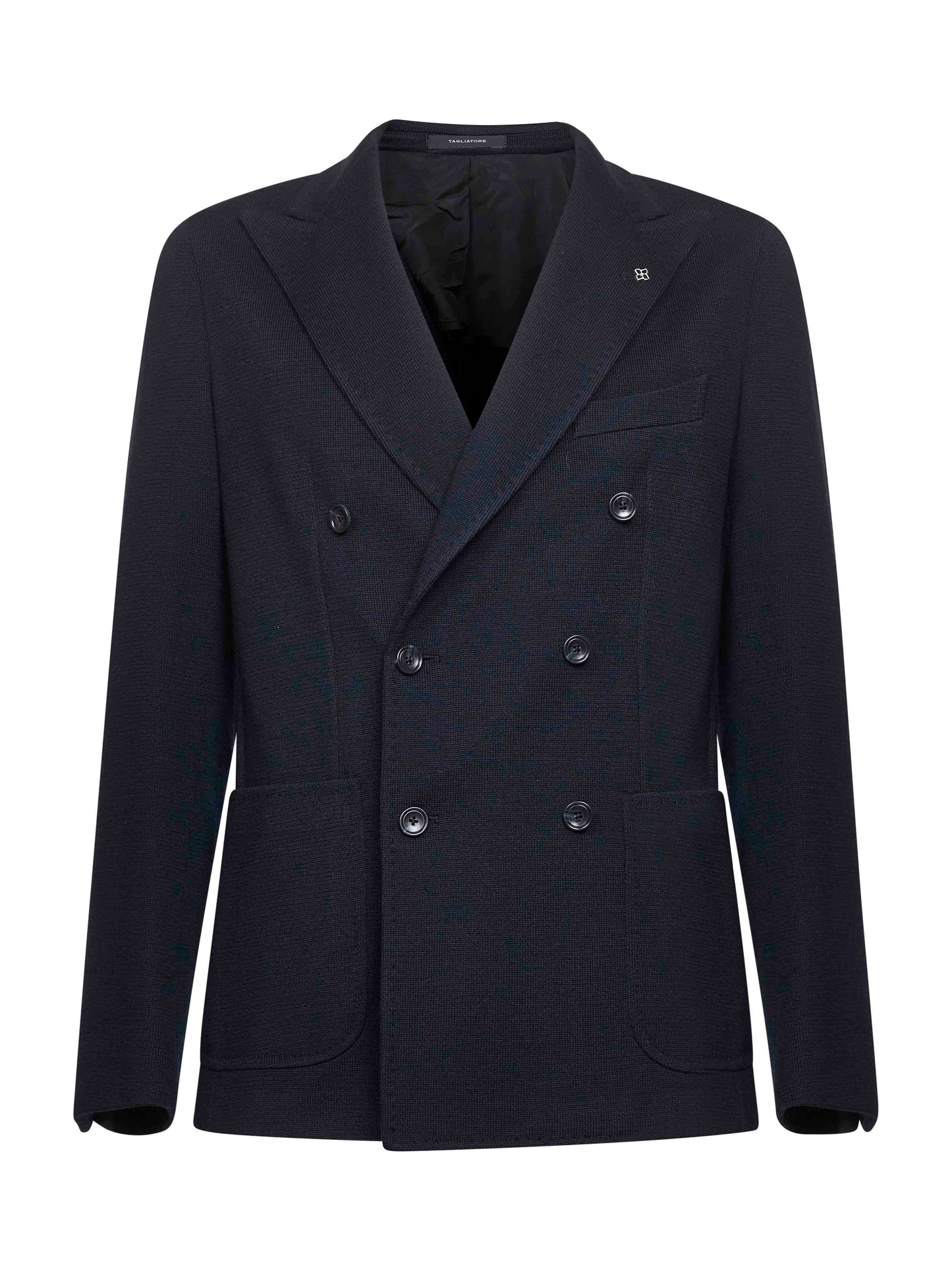 Blue Jersey Double-Breasted Blazer