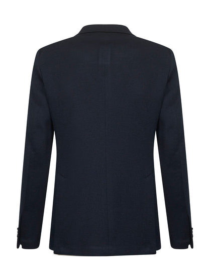 Blue Jersey Double-Breasted Blazer