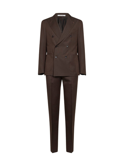Double-Breasted Suit Vesuvio Dark Brown