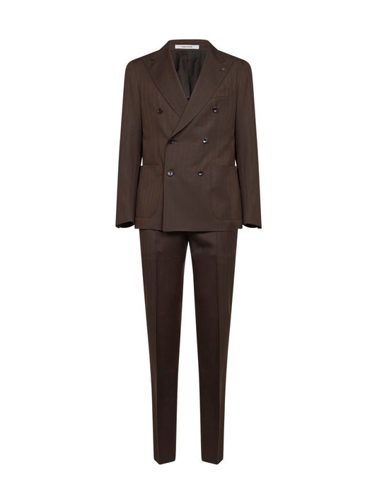 Double-Breasted Suit Vesuvio Dark Brown