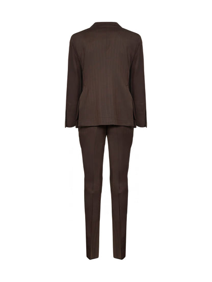 Double-Breasted Suit Vesuvio Dark Brown