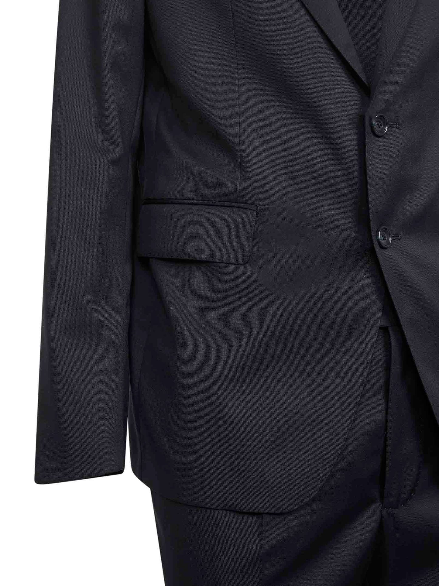 Blue Virgin Wool Single-Breasted Suit