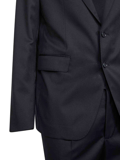 Blue Virgin Wool Single-Breasted Suit