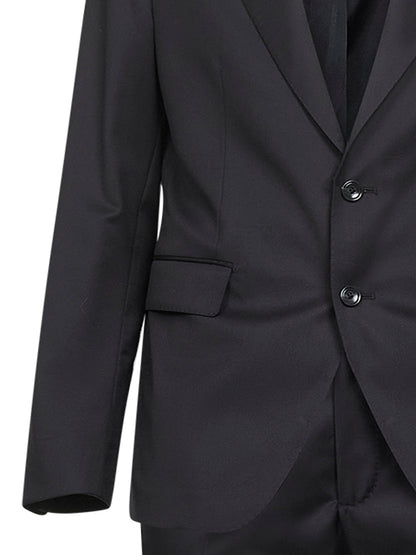Black Virgin Wool Vesuvio Suit