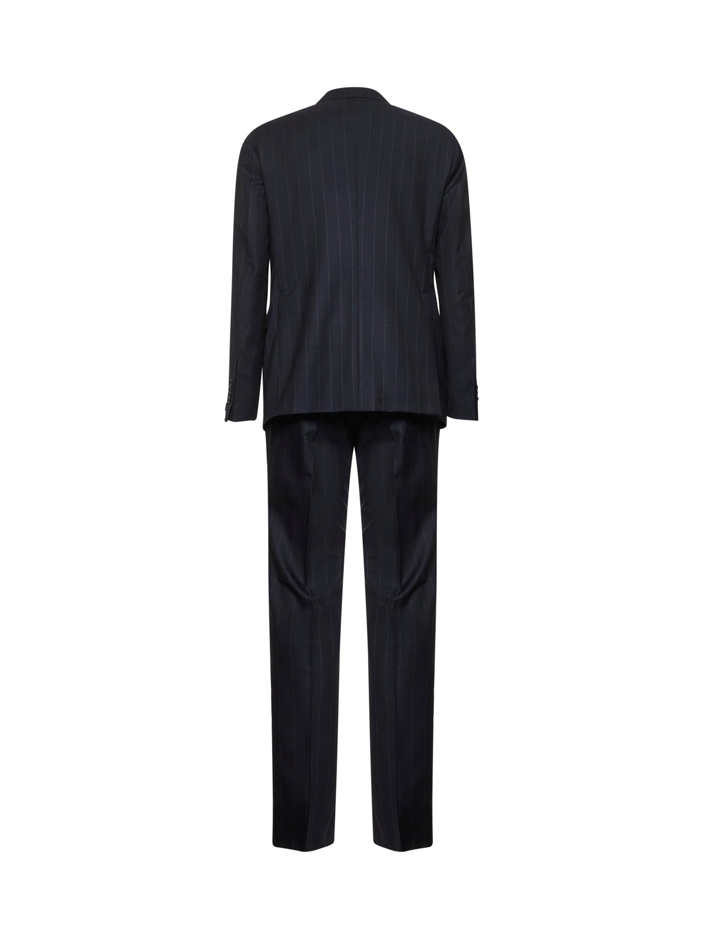 Blue Pinstriped Wool Single-Breasted Suit