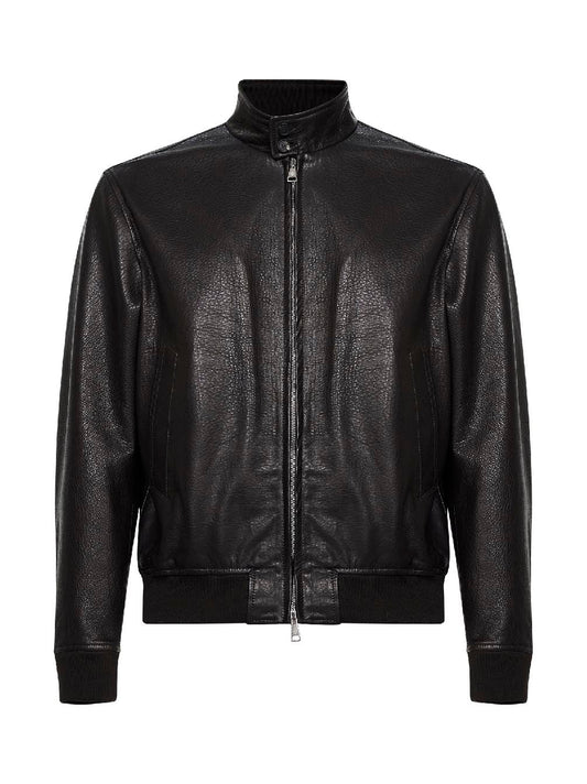 Bomber Jacket Nappa Leather Dark Brown