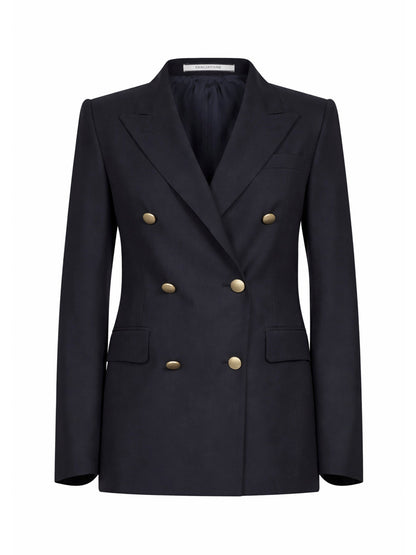 Double-Breasted Blazer Blue Virgin Wool